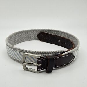 Vineyard Vines cotton and leather striped belt size 24